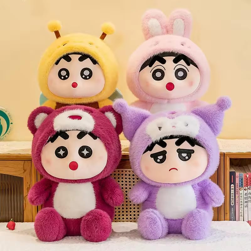 Image of Y U COLLECTION Plush Character Stuffed Toy, 30 cm, Purple and White, Kawaii Design, Super Soft Stuffed Toy