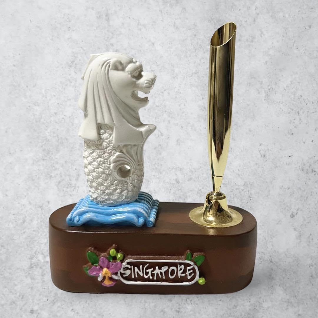 Amazon.co.jp: シンガポール マーライオン ペン立て ペンスタンド 置物