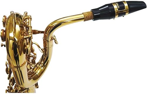 Miniatura 8 de Libretto Kit de boquilla de saxofón barítono, juego de boquilla estándar para regalar: boquilla ABS 4C, tapa de plástico, ligadura lacada dorada.