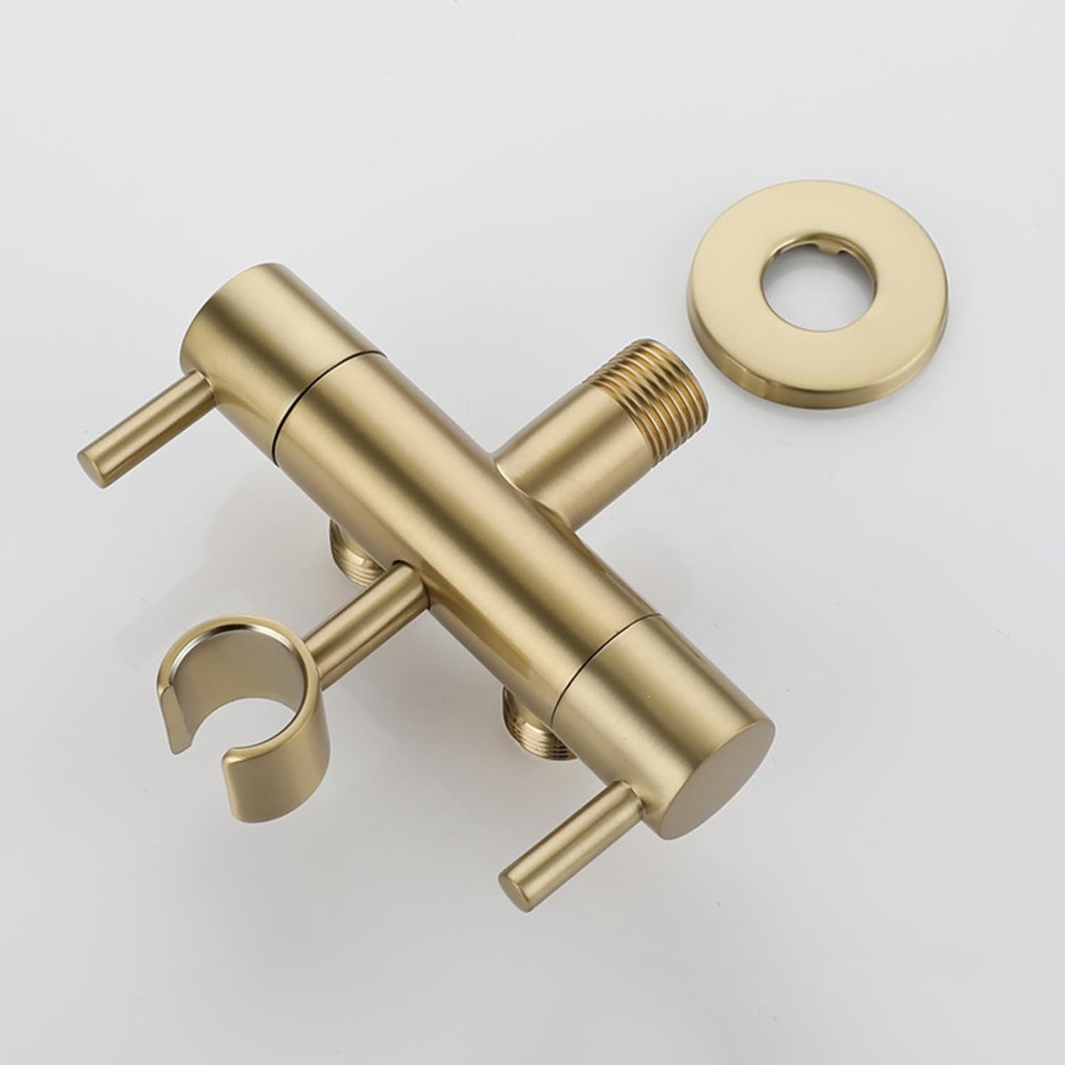 Toilet Shower Spray Kit Wall Mounted Brushed Tap Handheld Bidet Sprayer Kit for Pet Bath Gold