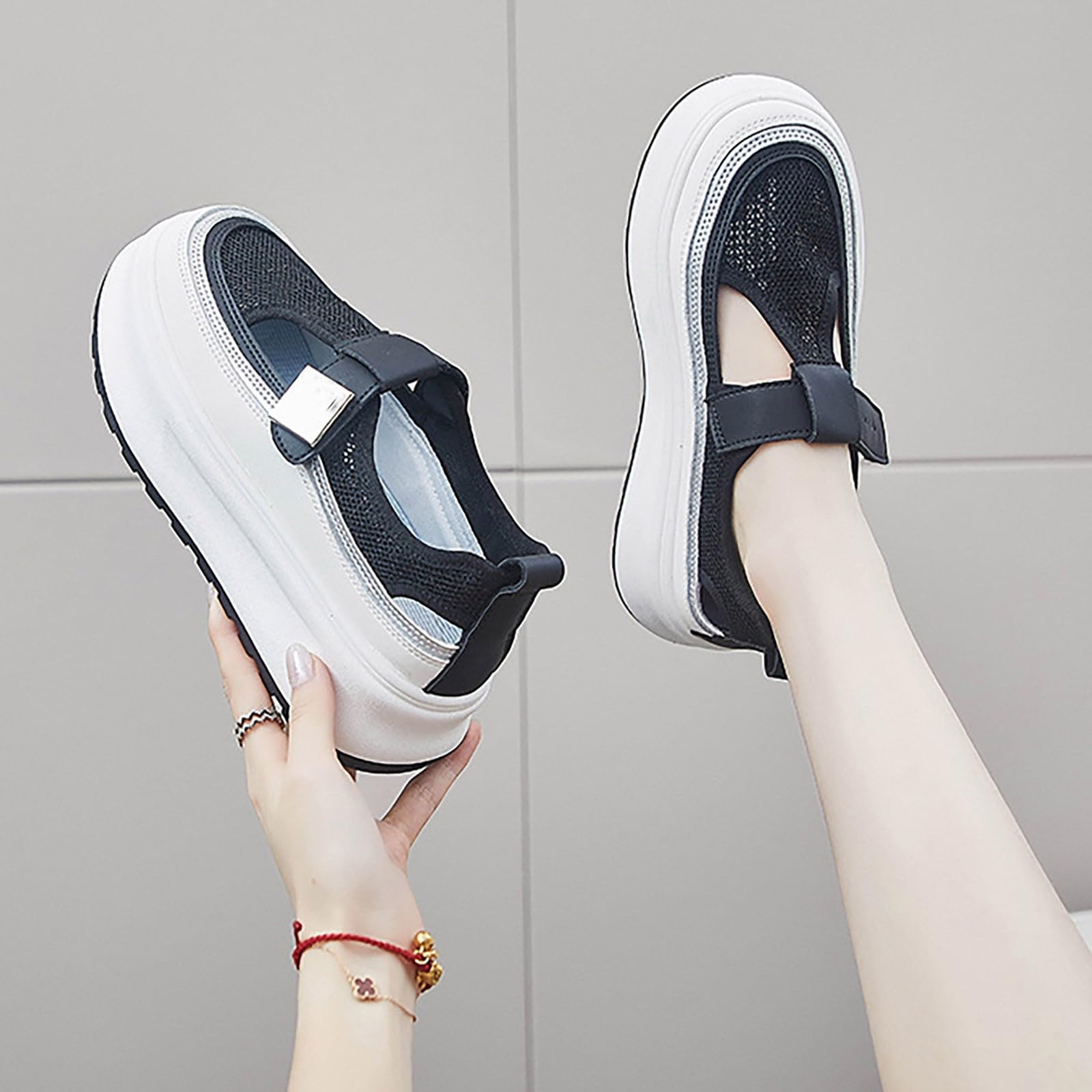 Scarpe Donna Sneakers da Ginnastica Casual per Camminata Tempo Libero Antiscivolo Scarpe Casual Donna Nero/Bianco/Grigio/Blu Scuro