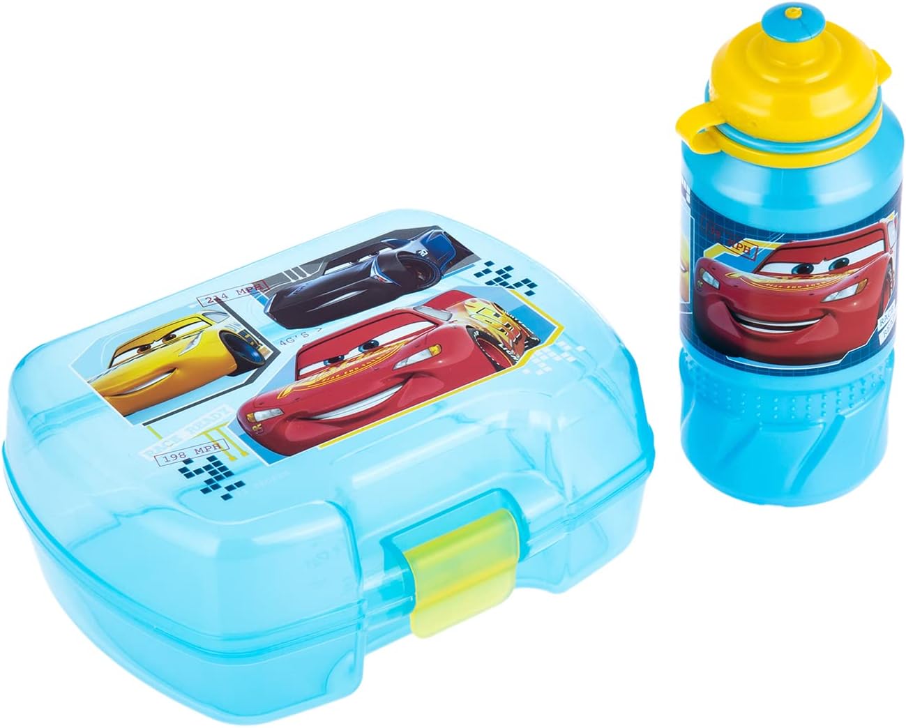 AKDC CARS LUNCH BOX W/ WATER BOTTLE 14CMX18CMX7CM Blue