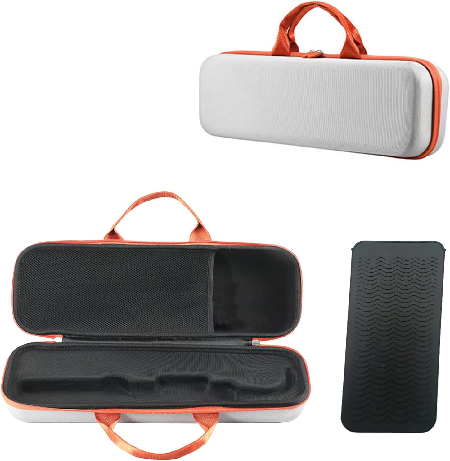 Hard Carry Case for Airstrait HT01 Hair Dryer Straightener, with Silicone Insulated Mat Portable Travel Storage Case Shockproof Waterproof EVA Protective Bag for Home Vacation(Gray)