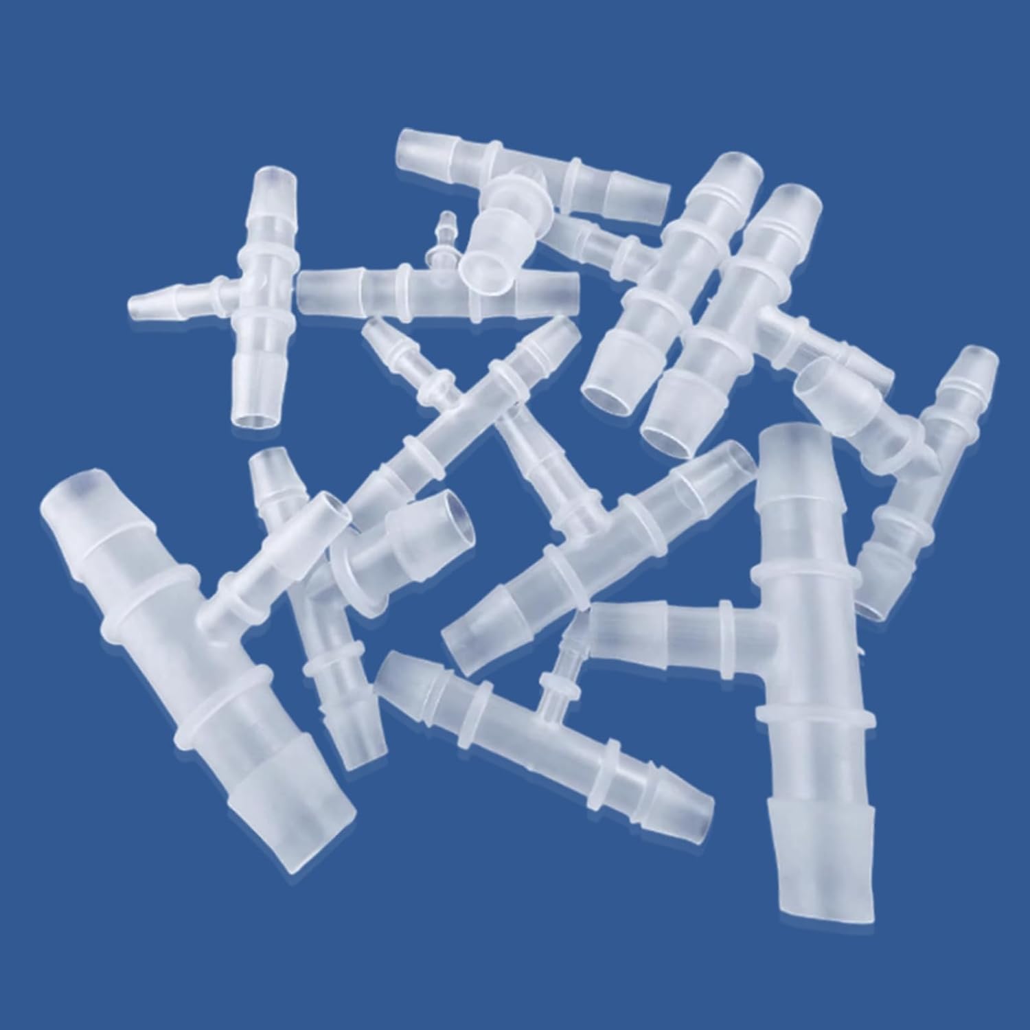 100PCS Barbed Reducing Tee Connector - PP Material Chemical Resistant High Pressure Three-Way Hose Fitting, 3-Way Size Adapter & Flow Divider for Water, Air and Fuel Lines