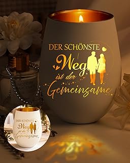Hochzeitstag Geschenk, Hochzeitsgeschenke für Brautpaar - Windlichter - Goldene Hochzeit, Verlobungsgeschenk, Silberhochzeit, Jahrestag Geschenk für Ihn Sie, Personalisierte Hochzeit Geschenke Frauen