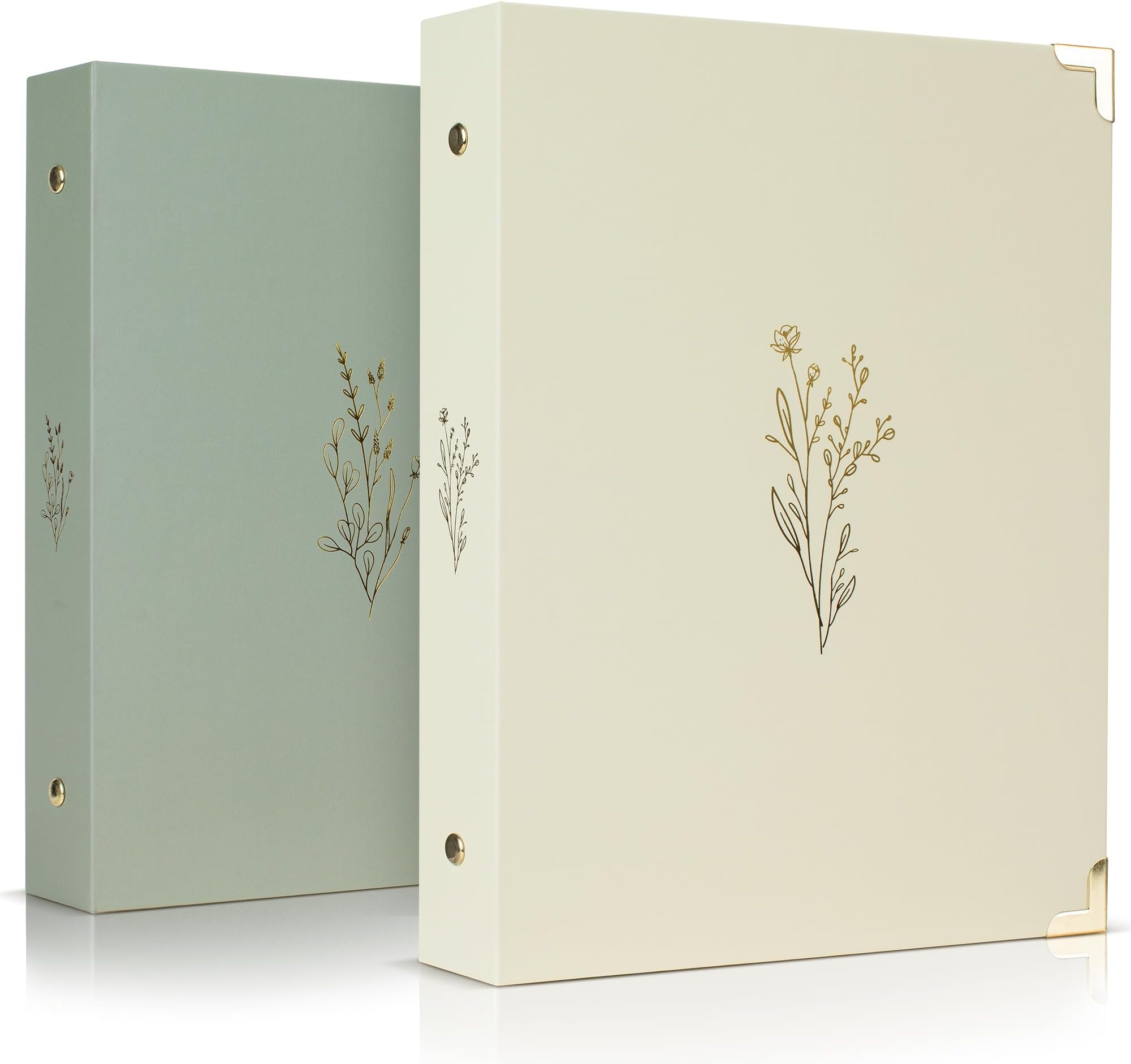 ZICOTO Aesthetic 6 Ring A5 Binder Set of 2 - The Perfect 1 Inch Planner Binder for Journaling or Collections - Refillable Notebook Binder with Pocket, ZIC-RBINDER-BG_23-097B, Beige-green