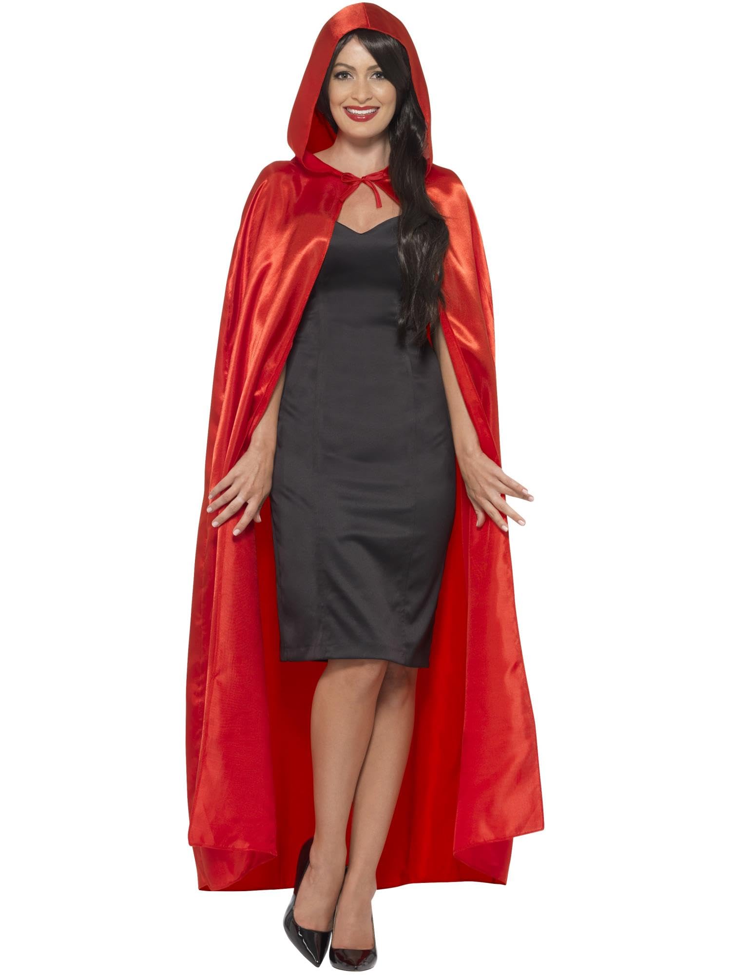Smiffys Women's Red Satin Hooded Cape