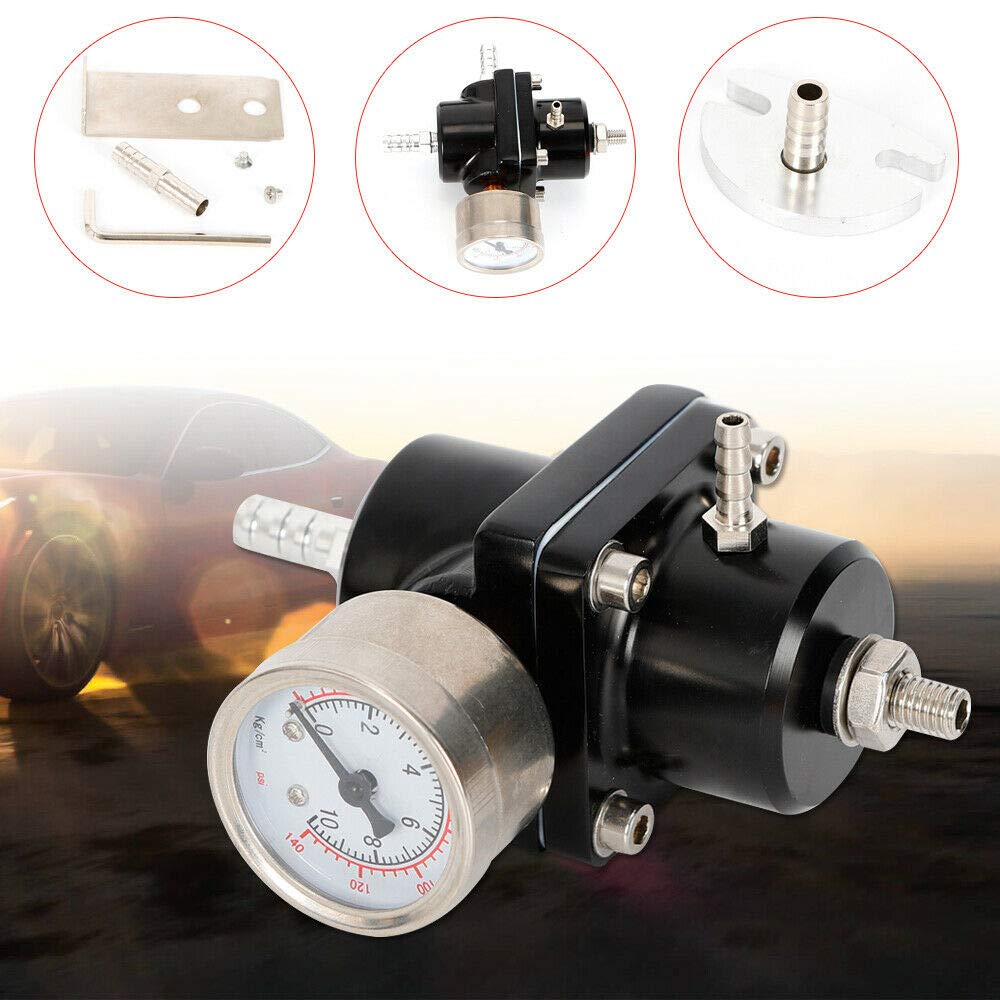 Régulateur De Pression Carburant Réglable 1-6 PSI | Pour Moteurs à Carburateur | Kit Universel Avec Raccords