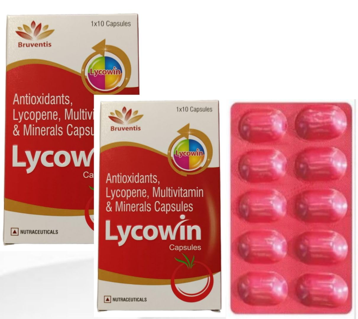 Bruventis Lycowin Antioxidants, Lycopene, Multivitamin & Minerals Capsules, 1x10 Capsules Pack of -2