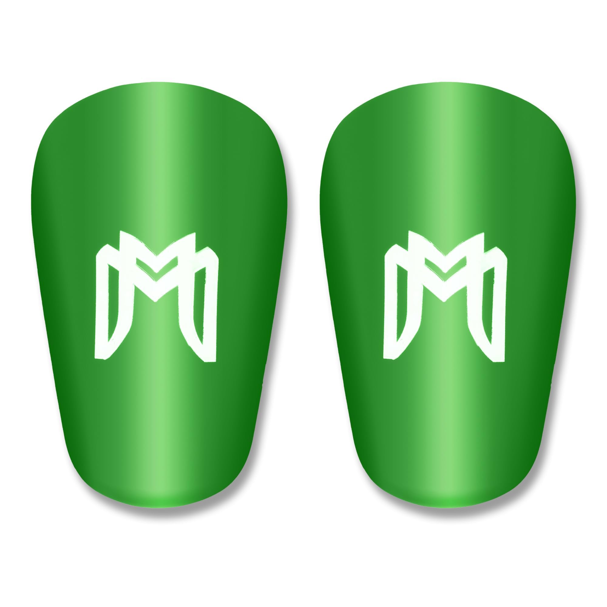 MediCaptain MiniGuards - Mini Shin Guards for Soccer Players - Tiny Shin Pads for Men, Women, Teens - Miniature Shin Guards 3.9 x 2.4 inch - Perfect for High Level Soccer Athletes (Green)