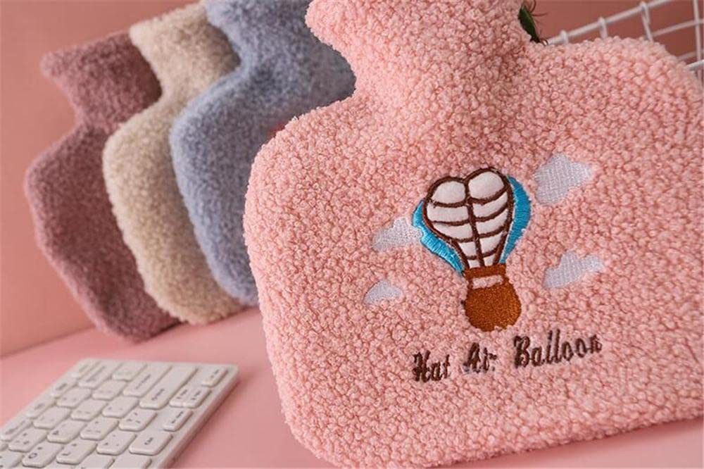 Borsa dell'acqua calda con coperchio in peluche a forma quadrata da 1000 ml in gomma per alleviare il dolore per le mani e i piedi più caldi regalo per donne e ragazze - Mix - 4 pezzi