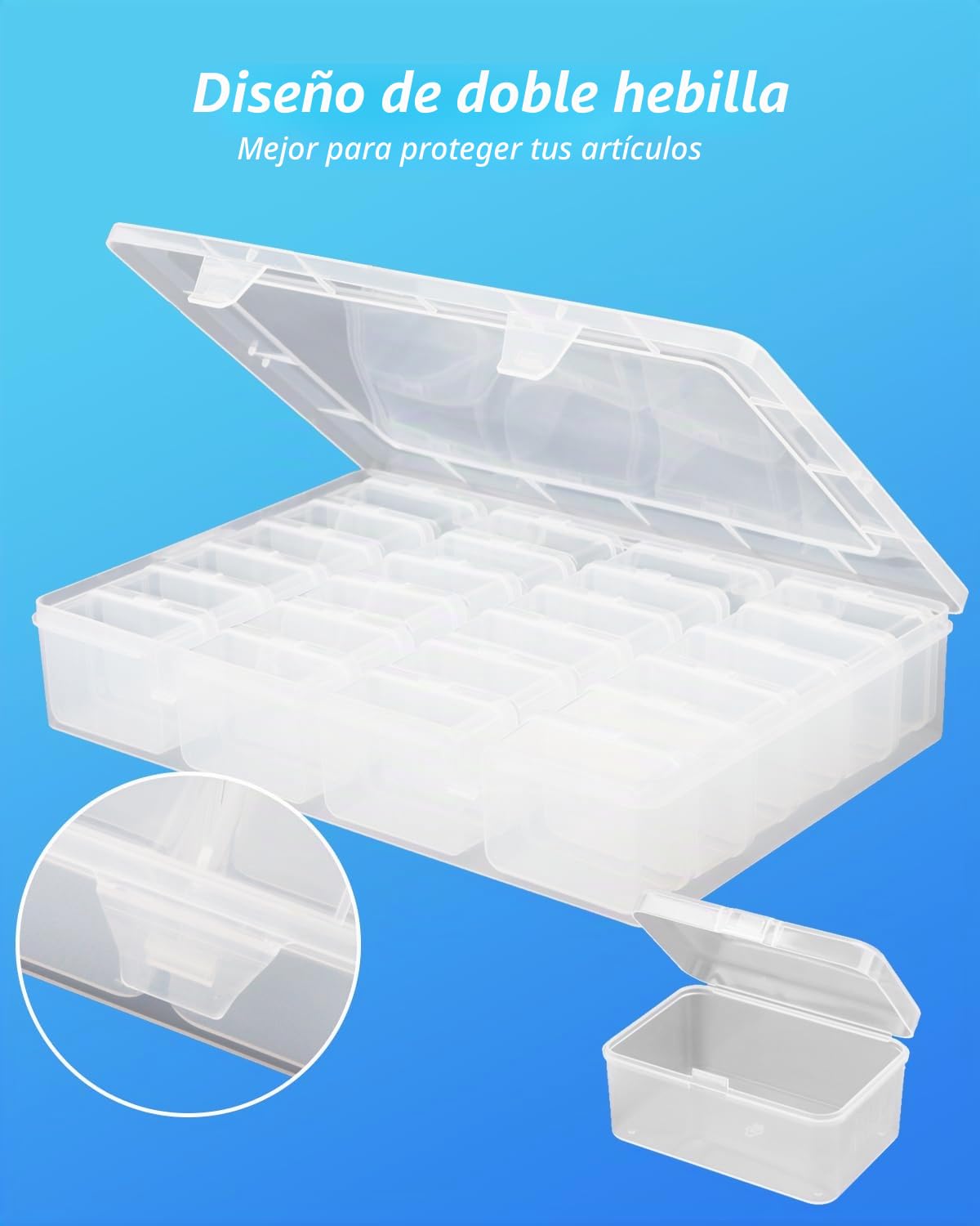 Gbivbe 50 Pcs Cajas de Almacenamiento de Cuentas, Plástico Transparente Contenedores con Tapa Abatible, Mini Caja de Almacenamiento para Artículos Pequeños y otros Proyectos de Manualidades