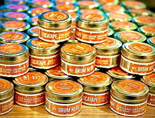 Demian Arriaga Signature Series Eucatape Eucalyptus Infused Hand Drumming Tape - Protects Hands from Blisters Cuts Dry Skin for Drum Sets Sticks Percussion, Orange