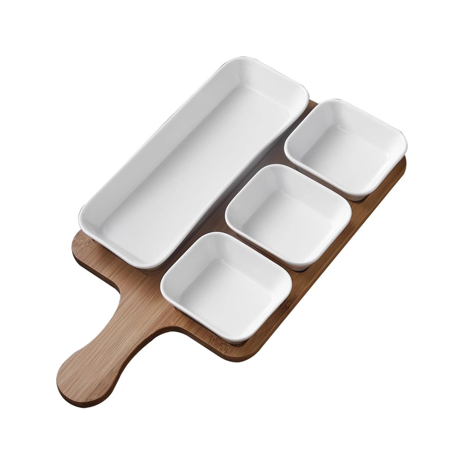 ROHCGHC snack tray， 4 Compartment Condiment Tray, Serving Dishes for Entertaining, Perfect for Snacks, Appetizers, Fruit, Candy, Chip & Dip Sets
