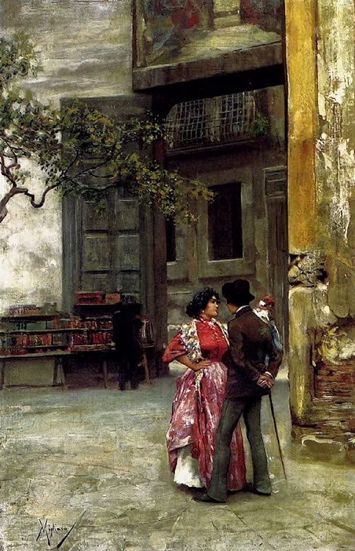 Affiche Toile La Réunion de l'Après-midi de Vincenzo Migliaro en Impression d'Art 60x90cm