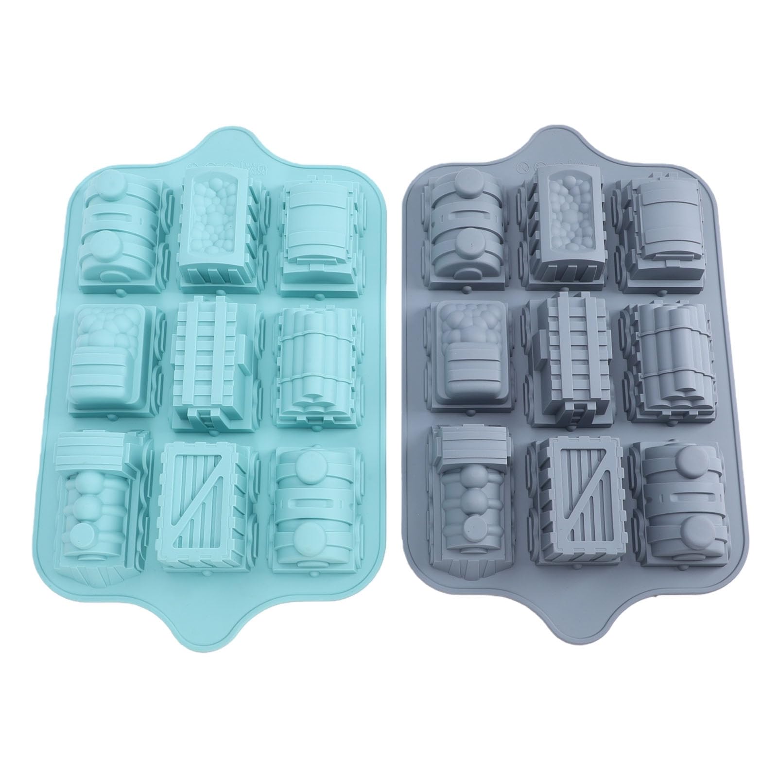 Moule en silicone en forme de train Kadimendium à 9 cavités pour pâtisserie ludique