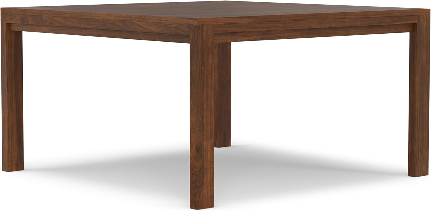 SIMPLIHOME Wilson Dining Table - 54 inch Wide Solid Wood Walnut Veneer Square Table, Transitional Style for Dining Room or Kitchen with Thick, Straight Legs and Spacious Top, Seats 8