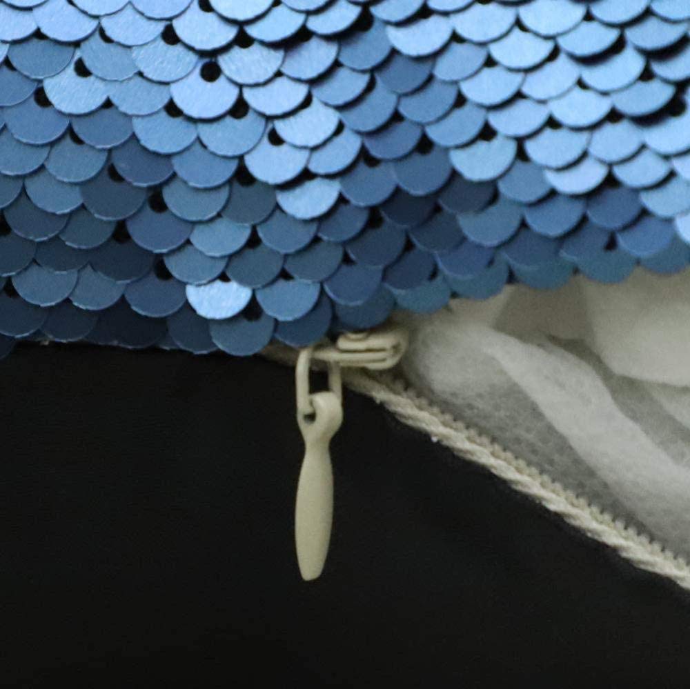 JOTOM Federa Per Cuscino Con Paillettes Reversibili 40x40 Cm – Effetto Squama Di Sirena, Multicolore, Per Divano E Camera - 3