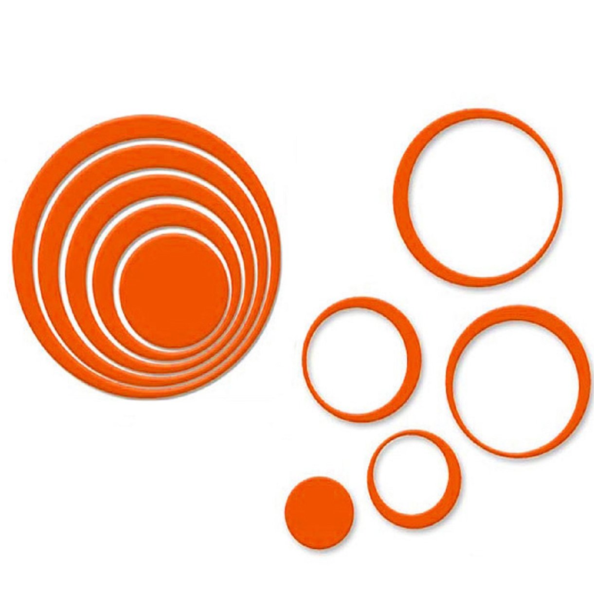 Lookatool 1 Set Indoors Decoration Circles Creative Stereo Removable 3D Diy Wall Stickers Free size Orange