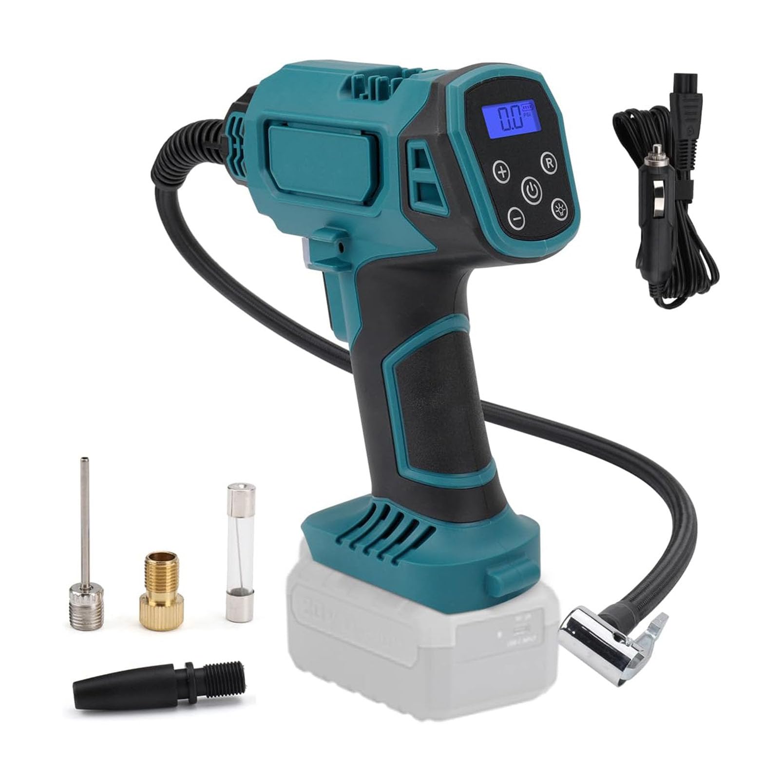 Generic Wielofunkcyjna Pompka Samochodowa 120PSI Odporna na Zużycie Bezprzewodowa Pompka do Opon dla BL1820 BL1830 BL1840 BL1850 BL1860 dla SUV-ów Rowery Pontony