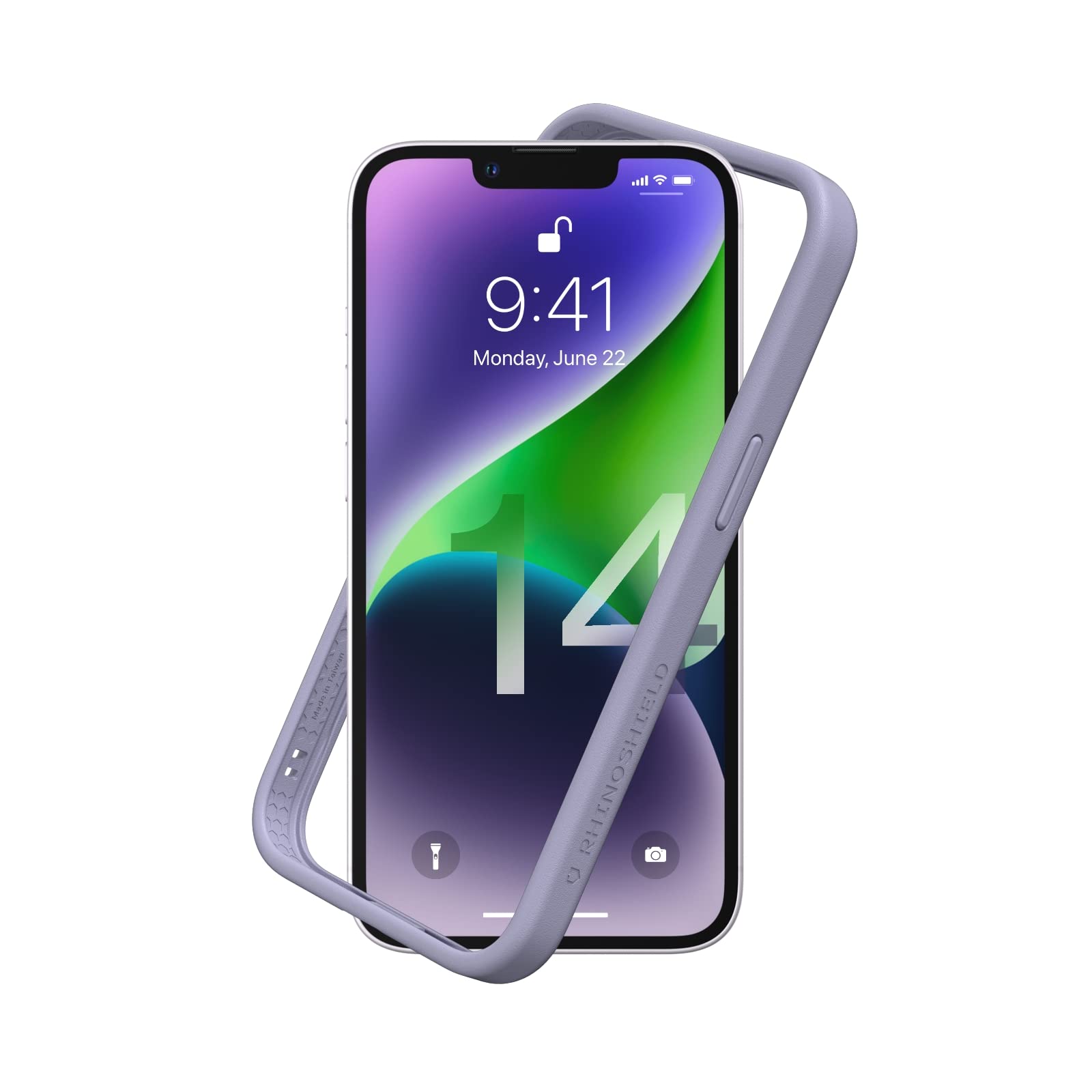 RhinoShieldBumper Case Compatible with [iPhone 14] | CrashGuard NX - Shock Absorbent Slim Design Protective Cover 3.5M / 11ft Drop Protection - Lavender