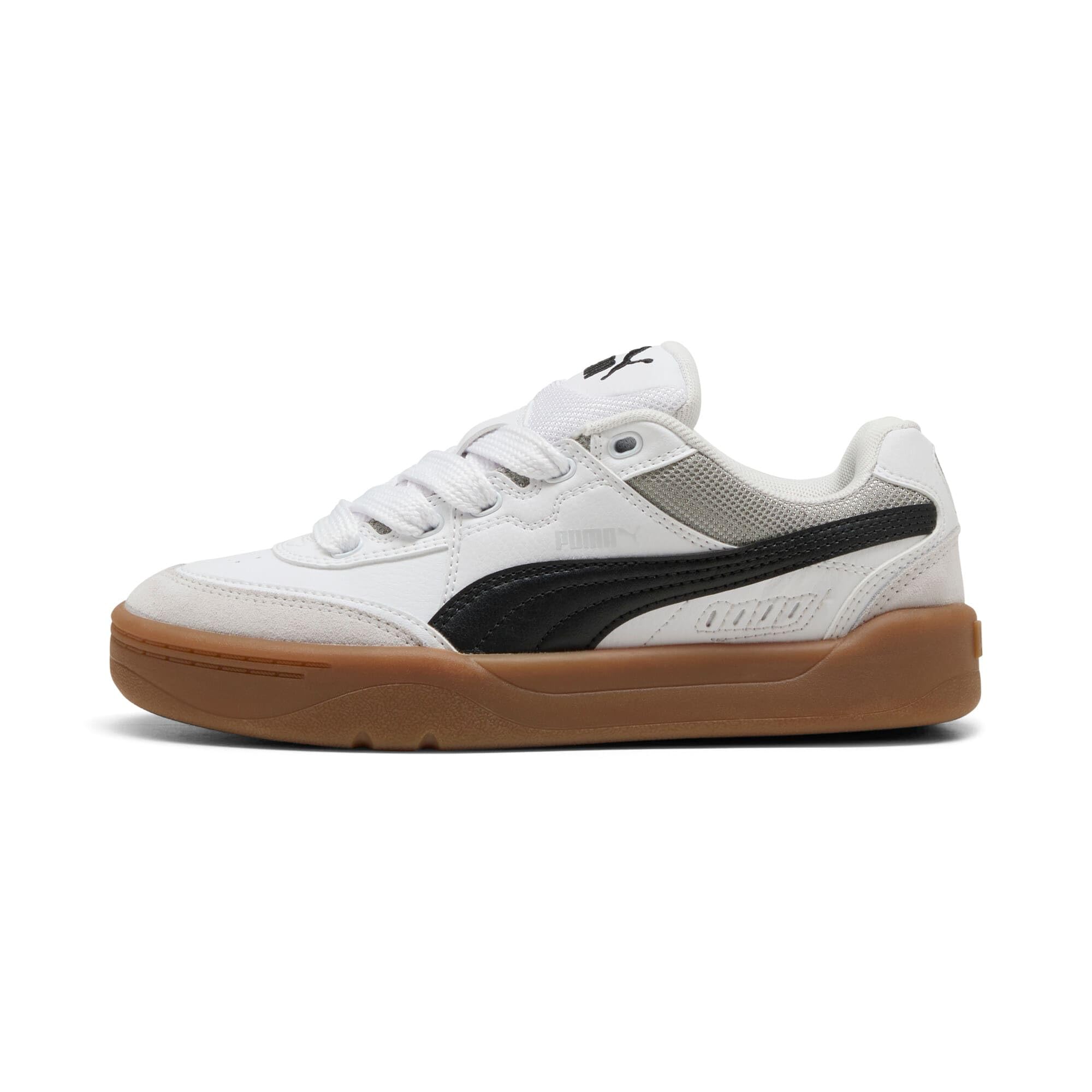 PUMA Park Lifestyle SK8 JR Sneaker, White Black-Feather Gray, 4.5 UK