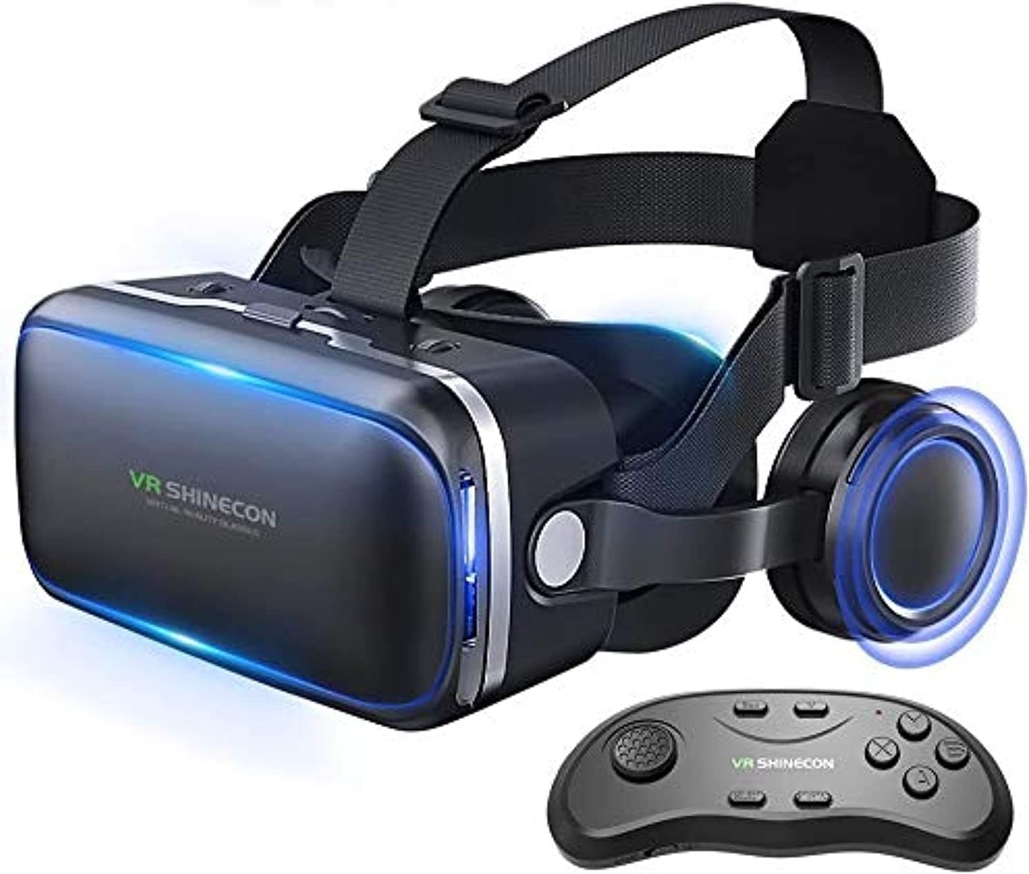 Honggu VR Shinecon VR Headset 3d Glasses Virtual Reality Headset for VR Games & 3D Movies Pack with Remote Controller