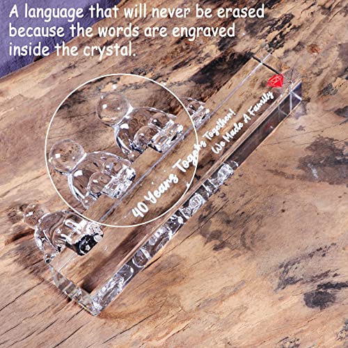 Movdyka Crystal 40th Wedding Gifts on Anniversary for Her Wife Ruby 40 Years Together We Made A Family - Image 4