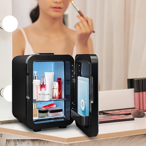 Miniatura 4 de Enventor 10L Mini Refrigerator Skincare Fridge, AC 120V DC 12V Mini Portable Thermoelectric Cooler and Warmer Refrigerators with LCD Temperature