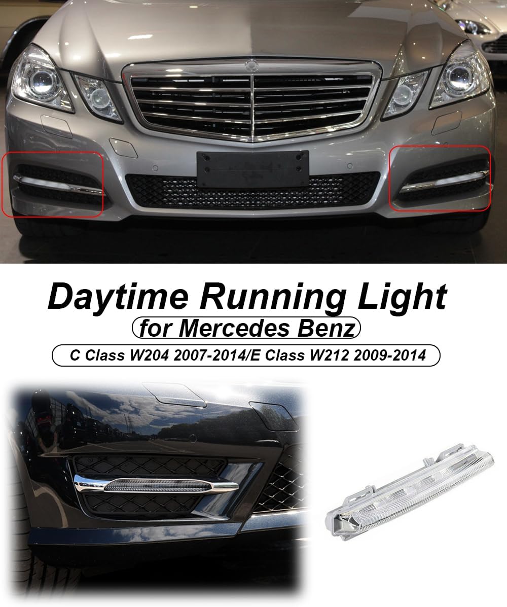 Egreat Fog Light LED Daytime Running Light DRL Lamp Compatible with 2012-2014 Mercedes Benz C Class W204 C250 C300 C350, E Class W212 E350 E63AMG(Passenger Side OE#2049069000(Right))