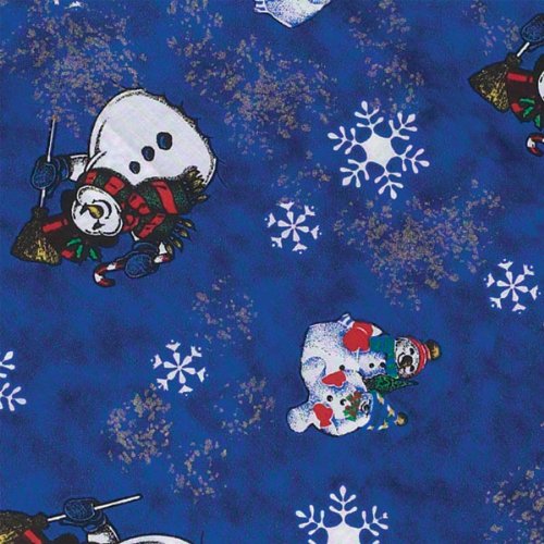 PetEdge Polycotton Seasonal Dog Bandana, Snowflakes and Snowmen, Blue