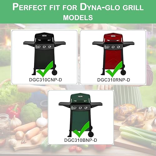 Miniatura 4 de Juego de rejilla de cocina de porcelana y tres placas de calor de repuesto de acero inoxidable para Dyna-Glo modelos de parrilla de 3 quemadores