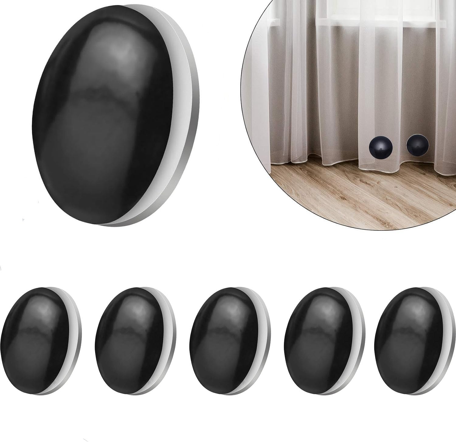 BUWUSMU 6 Sets Curtain Weights, Plastic Covered Heavy Duty No Sew Shower