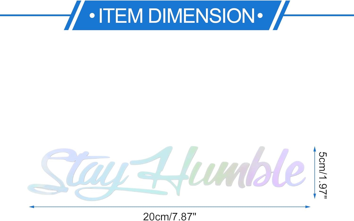 Motoforti Reflective Bumper Decal Colorful Gradient Square Stay Humble Reflective Car Sticker Personalized Decoration Vehicle Body or Door or Window - Image 4