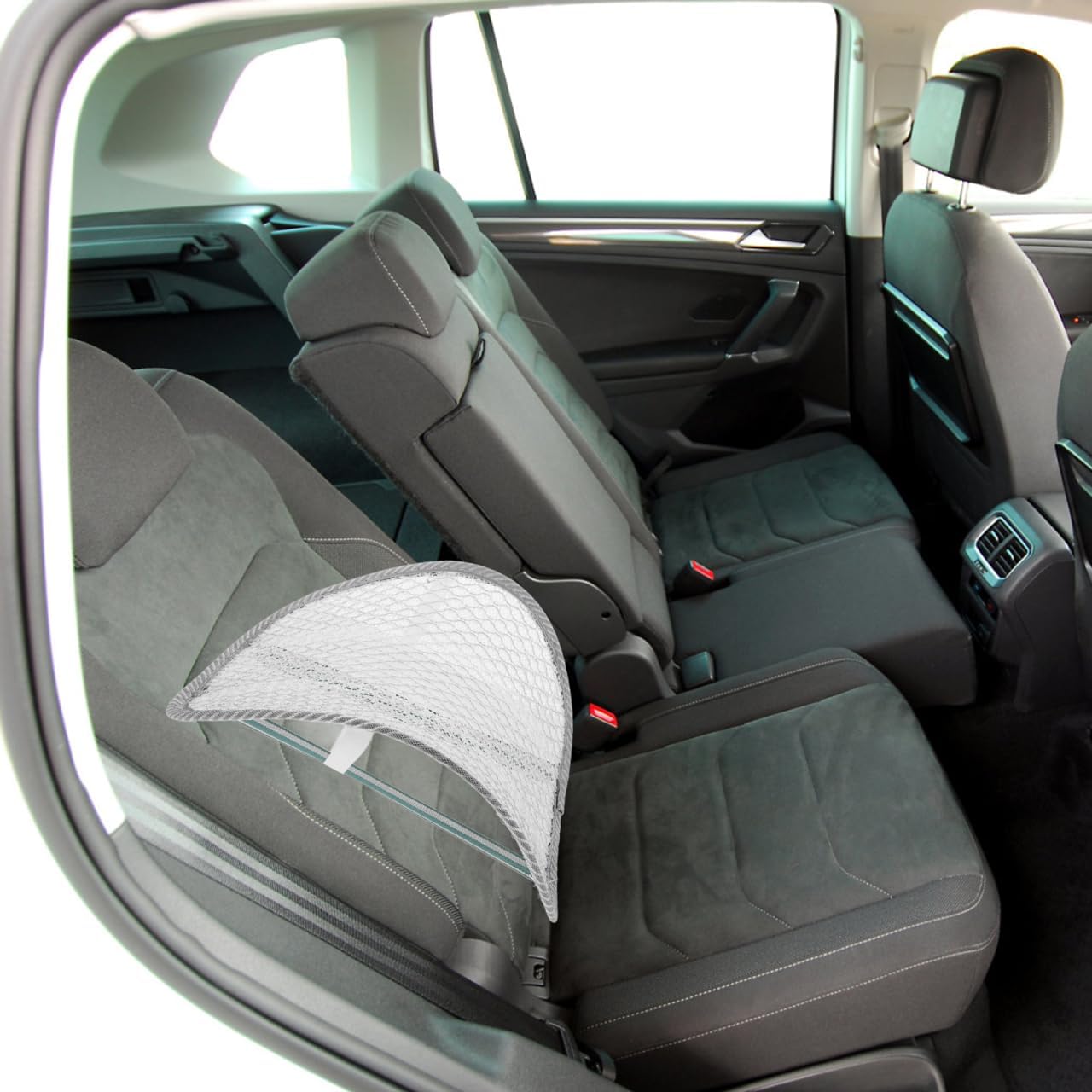 Mobestech Car Lumbar Support Pillow with Breathable Mesh Back Rest for Office Chair and Driving Seat Ergonomic Waist Support Cushion White 15.74X14.56X0.78In