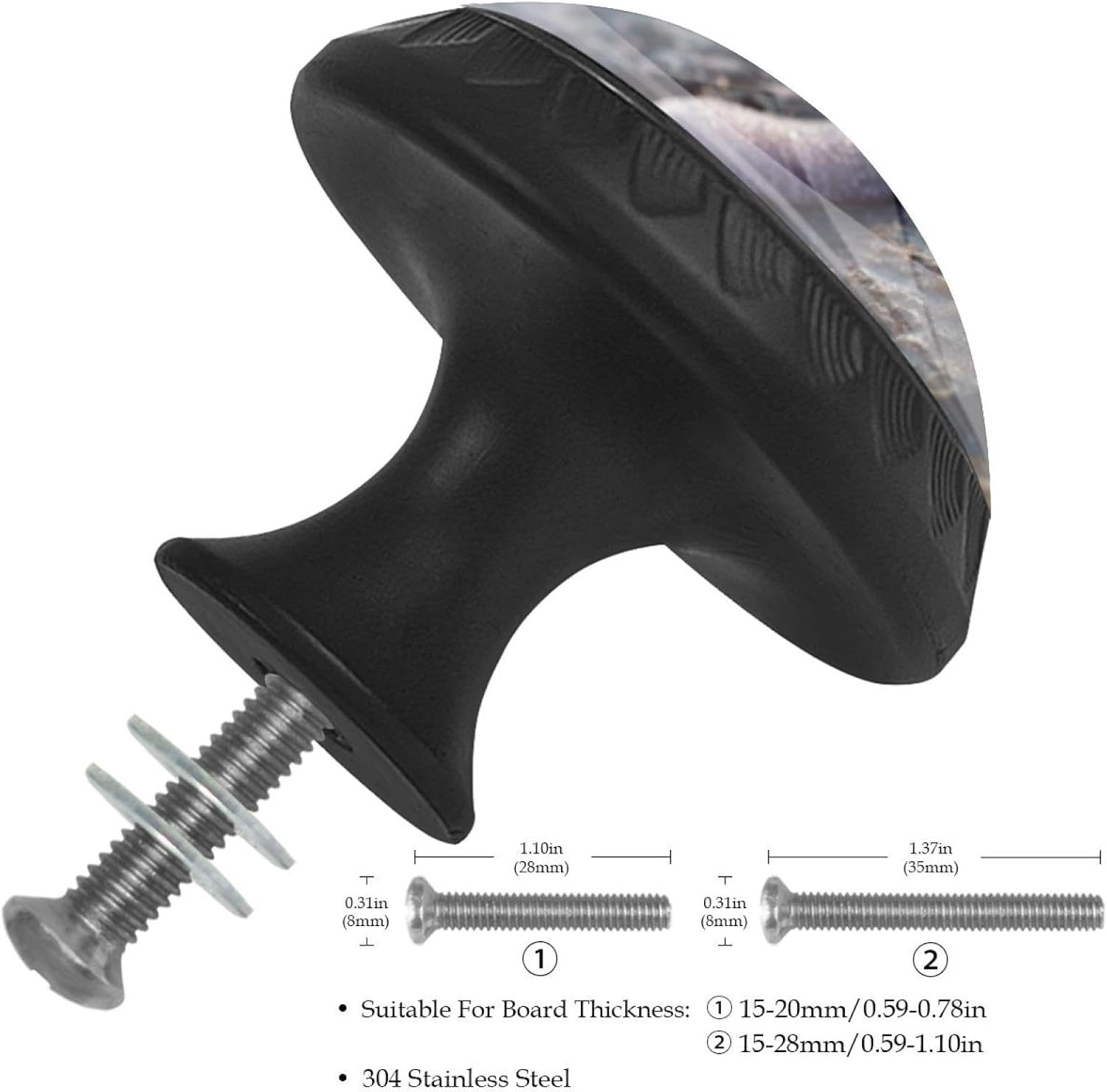 Black sea Starfish Sand Ocean Beach Durable Glass Knobs, Practical Drawer Pulls for Cabinet and Closet