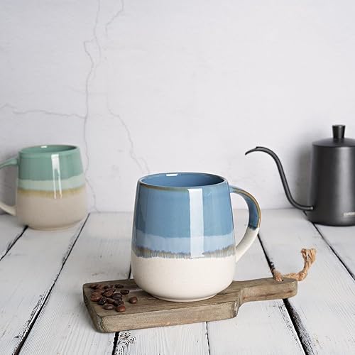 Miniatura 4 de Bosmarlin Taza de café de cerámica extragrande, 23 onzas, apta para lavavajillas y microondas, taza de té grande de gran tamaño para oficina y hogar