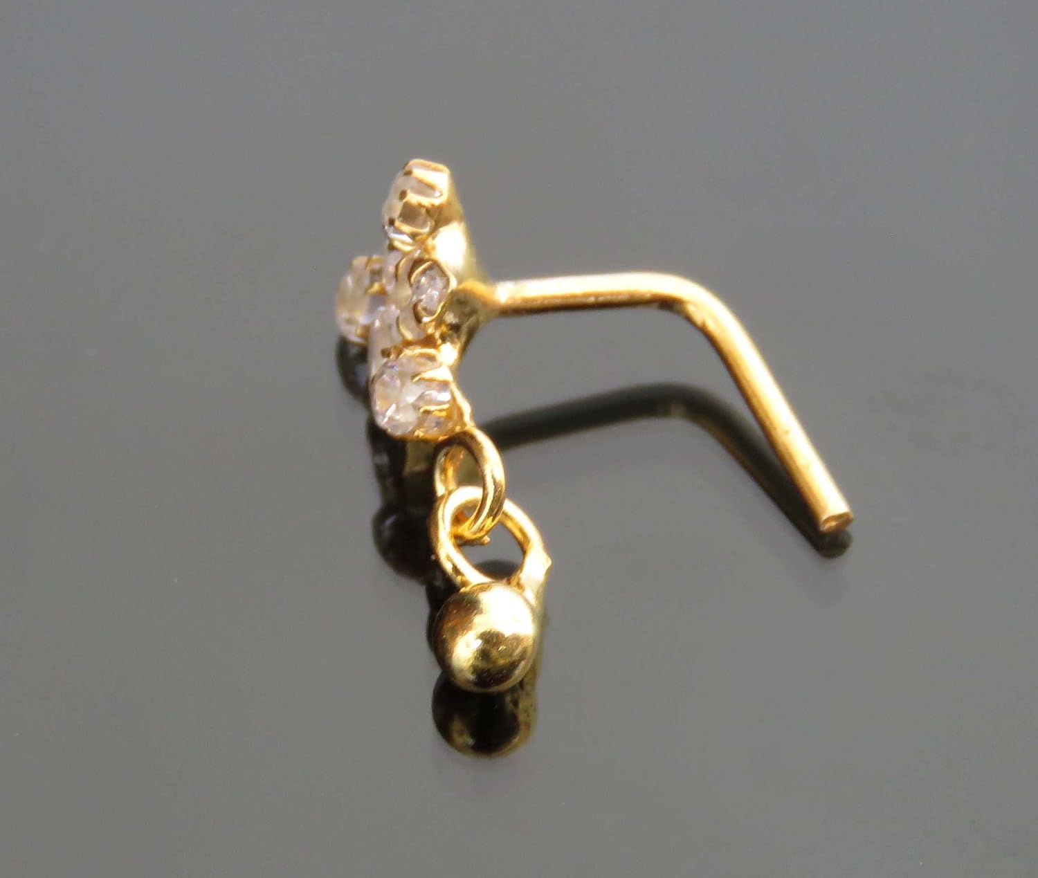 Bell Nose Stud Indian Nose Stud Flower Nose Piercing Dangle Nose Hoop Crystal Nose Pin Gift For Her Indian Nose Ring