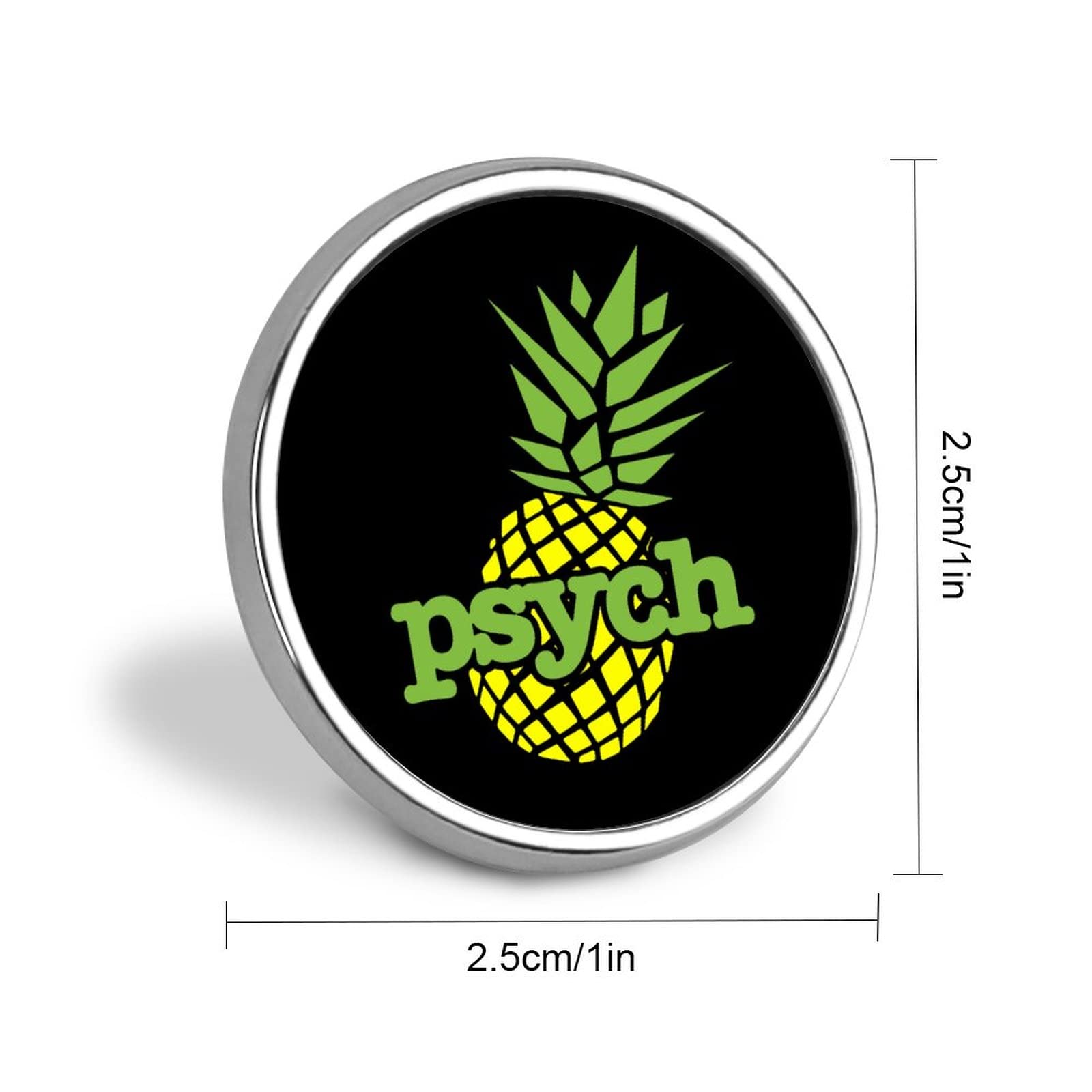 Psych Pineapple Elegant Lapel Clothes Pin Brooch Tie Pins Round Badge Jewelry for Men Women