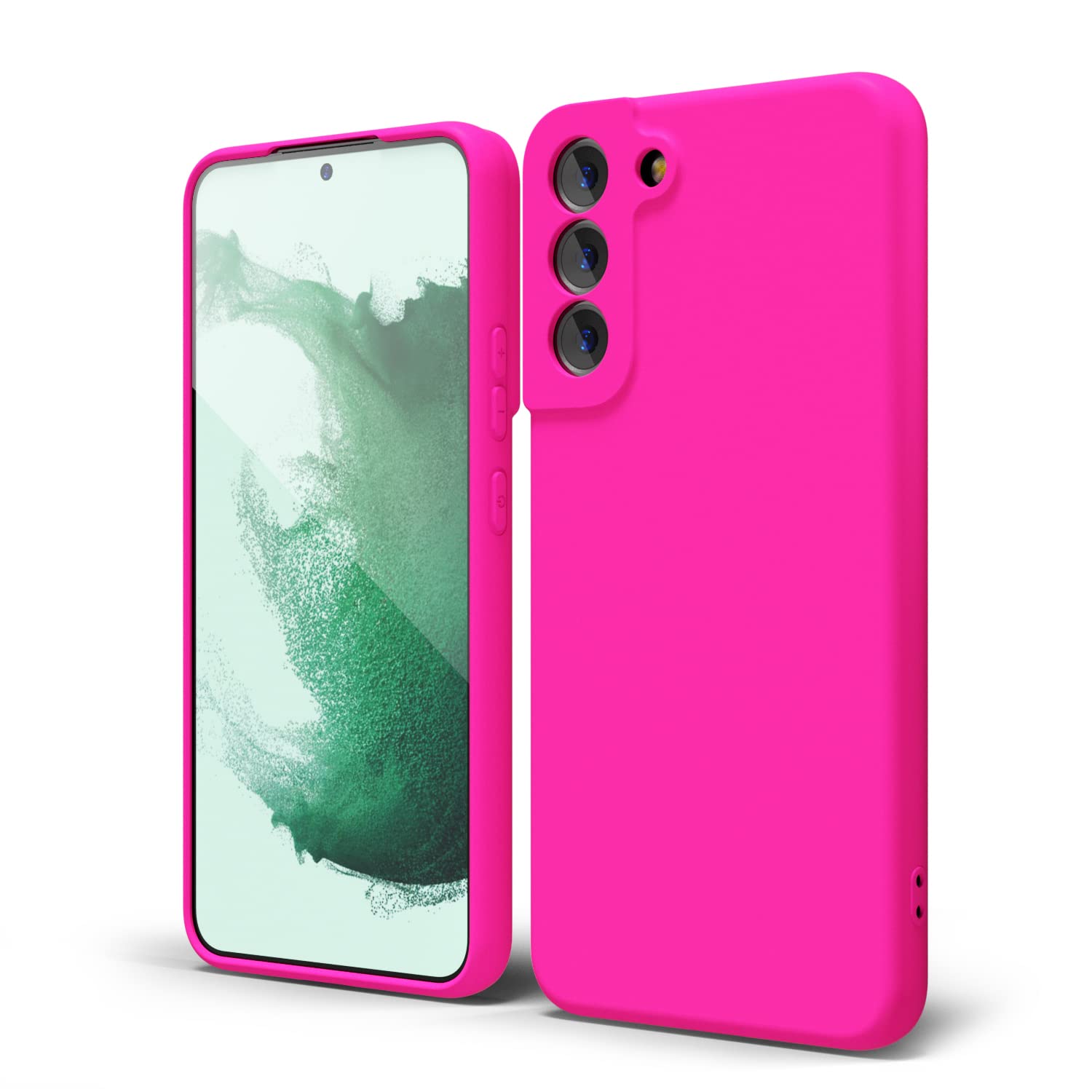 oakxco for Samsung Galaxy S24 Ultra Phone Case Liquid Silicone, Neon Bright Solid Color, Thin Slim Soft Rubber Gel Matte TPU Plain Simple Cover for Women Girl Cute, Hot Pink Fuchsia — view 205