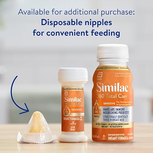 Miniatura 10 de Similac 360 Total Care - Fórmula infantil sensible para irritaciones y gases debido a la sensibilidad a la lactosa, tiene 5 prebióticos HMO, fórmula