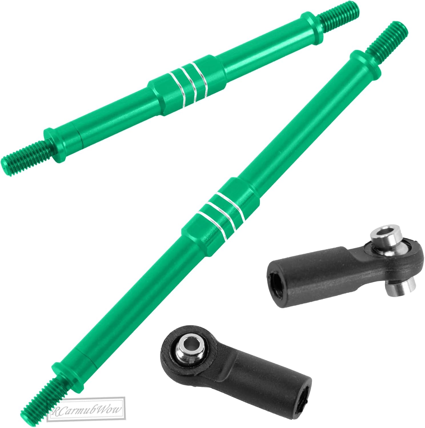RC Pushrods with Rod Ends Links Turnbuckle Upgrades Part for 1/10 E-Revo 2.0,Summit,Alloy Aluminium Linkage Toe Links Assembled with Rod Ends,Replace 5319X 5338R,8pcs,Green
