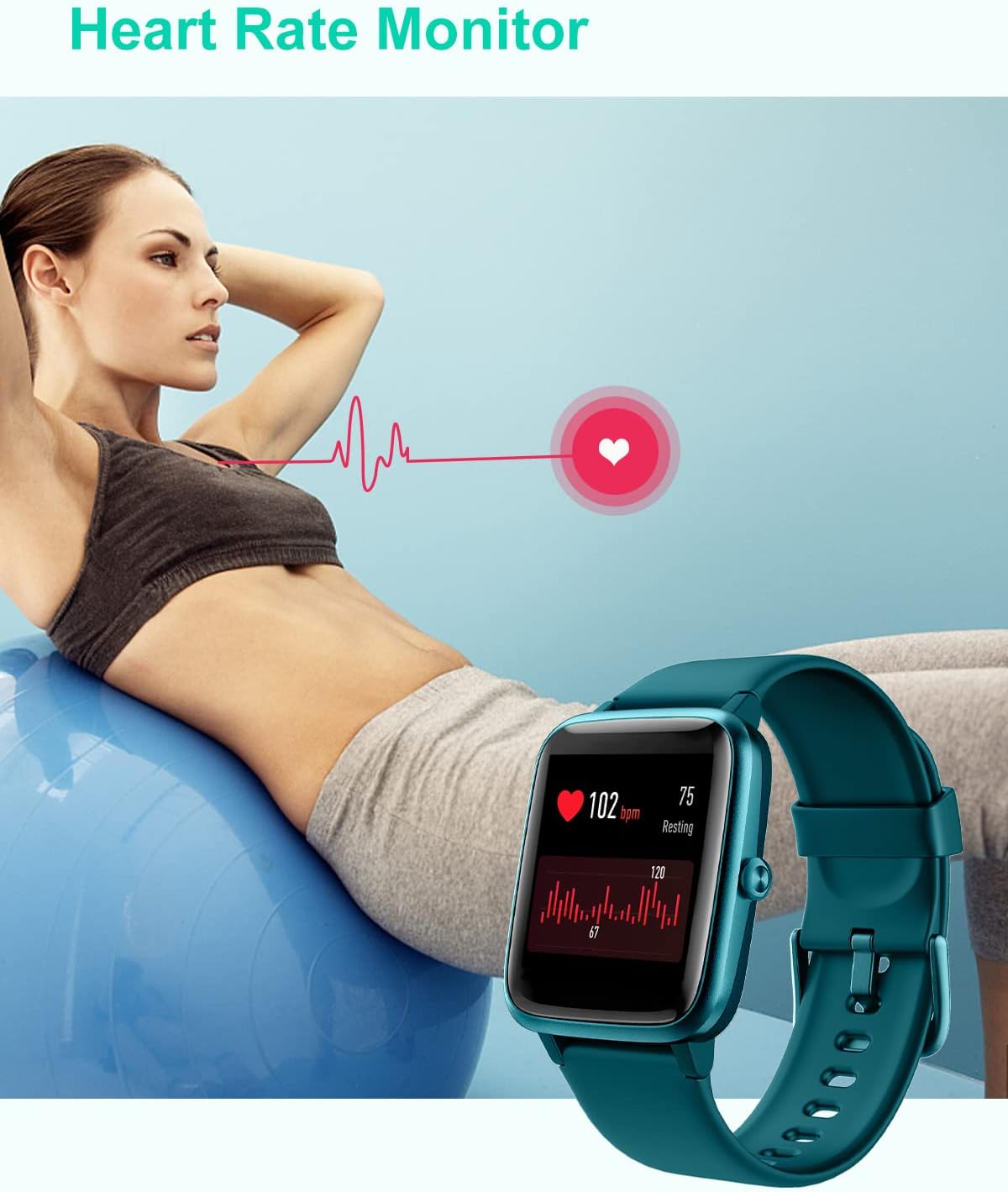 GRV Smart Watch Answer Dial Call,Fitness Watch with Heart Rate Monitor,Sleep Tracker,Sports Fitness Tracker Watch Pedometer Call SMS Notification Smartwatch for Women Men - Image 4