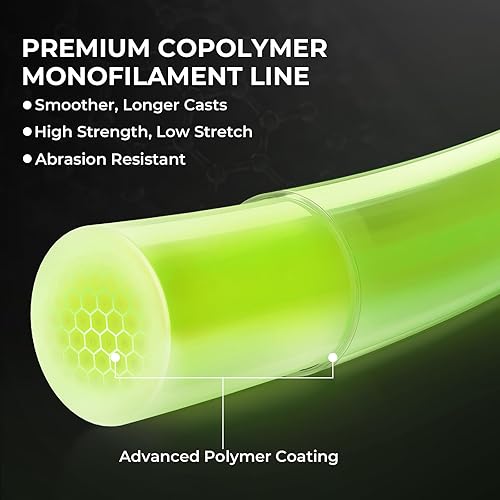 Miniatura 3 de KastKing Destron Essential - Línea de pesca de monofilamento, revestimiento avanzado de polímero para alta resistencia a la abrasión, súper suave,