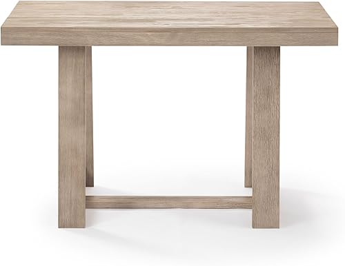 Miniatura 4 de Plank+Beam Mesa de comedor de 48 pulgadas, mesa de cocina de madera maciza, mesa de comedor para comedor, cepillo de alambre de concha de mar