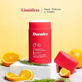 Duradry AM Deodorant & Antiperspirant - Prescription Strength Deodorant for Hyperhidrosis, Antiperspirant for Women & Men, Armpit Sweat Protection, Silicone-free - Limitless, 2.3 Oz (Pack of 1)