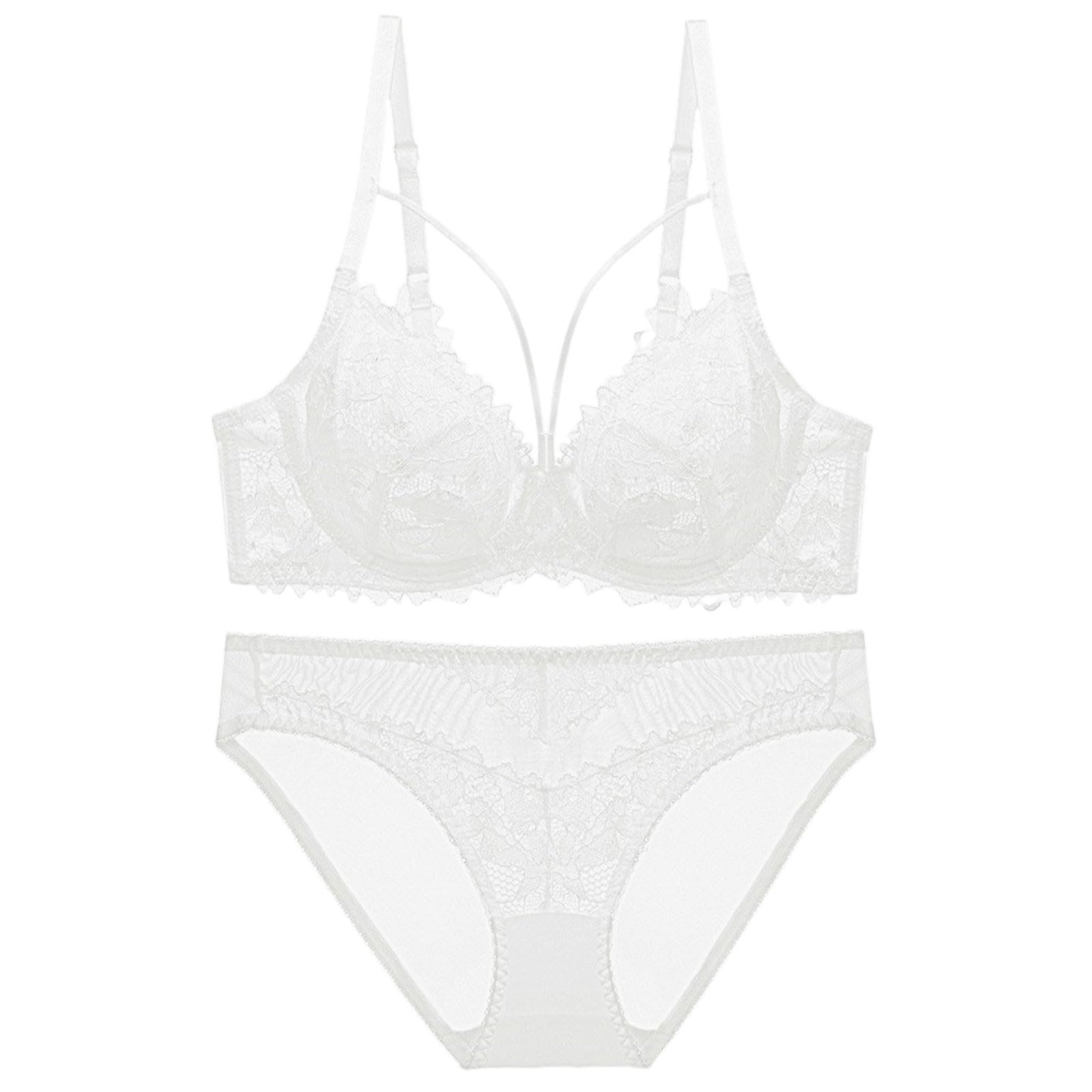 Conjunto De Sujetador Ropa Interior Sexy for Mujer, Encaje Fino Pequeño Busto Grande, A, 40C