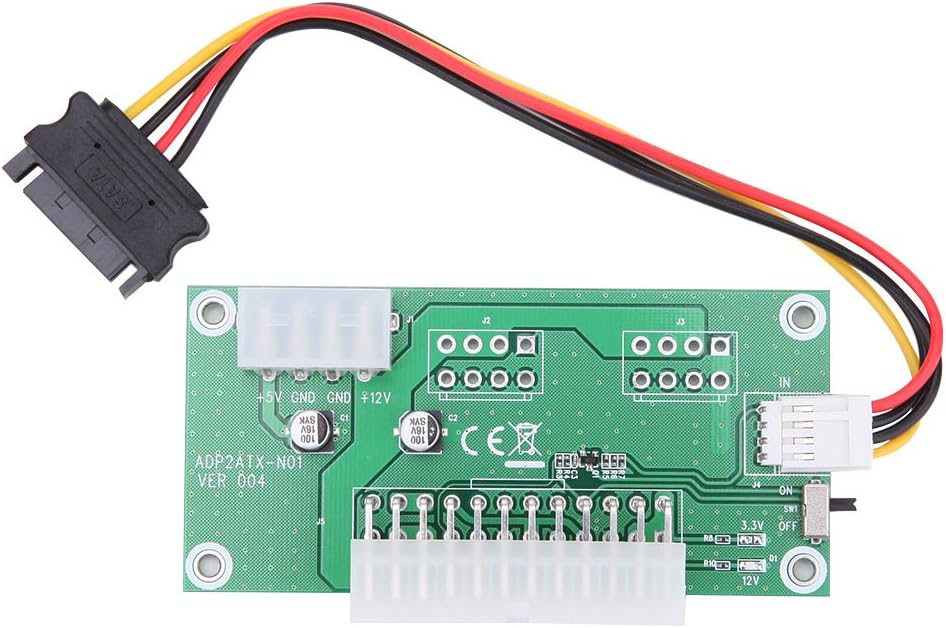 Midore PC Desktop ADD2PSU 24 Pin Dual PSU Power Synchronous Start Mining Expanded Cable FDD to SATA Cable PSU Multiple Power Adapter