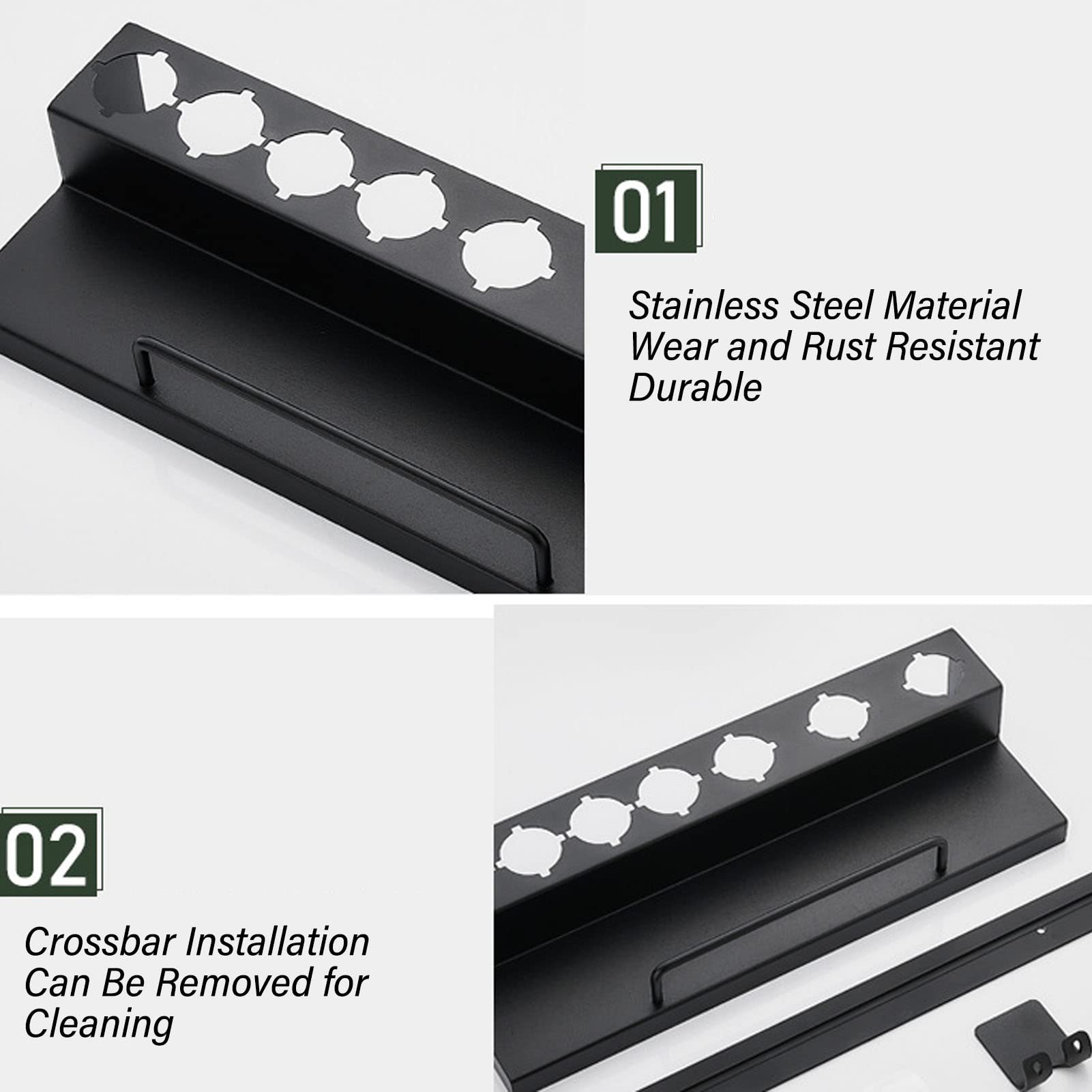 Organizador De Estante para Secador De Pelo Montado En La Pared para Rizadores, Planchas Y Planchas para El Cabello, Soporte De Almacenamiento De Acero Inoxidable con Tapete Antideslizante