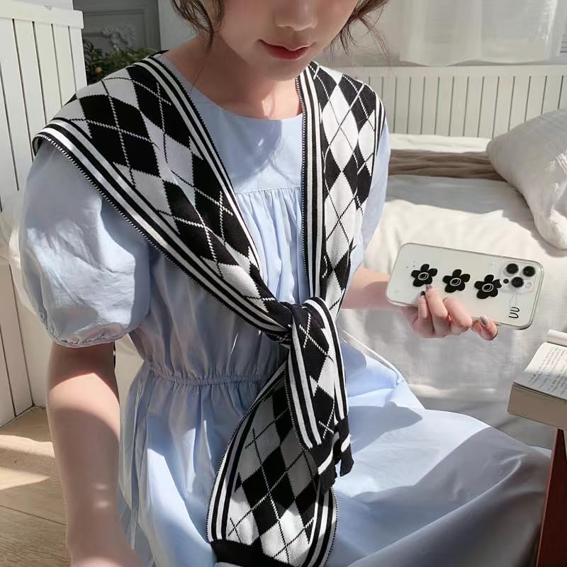 Image of WaJuemy Sweater Shawl Wraps for Women Sweater Knitted Knotted Shawls Travel Casual Scarf Cape Shoulder Tops Fashion Wrap